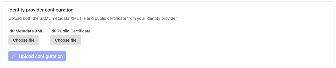 enterprise portal SAML configuration